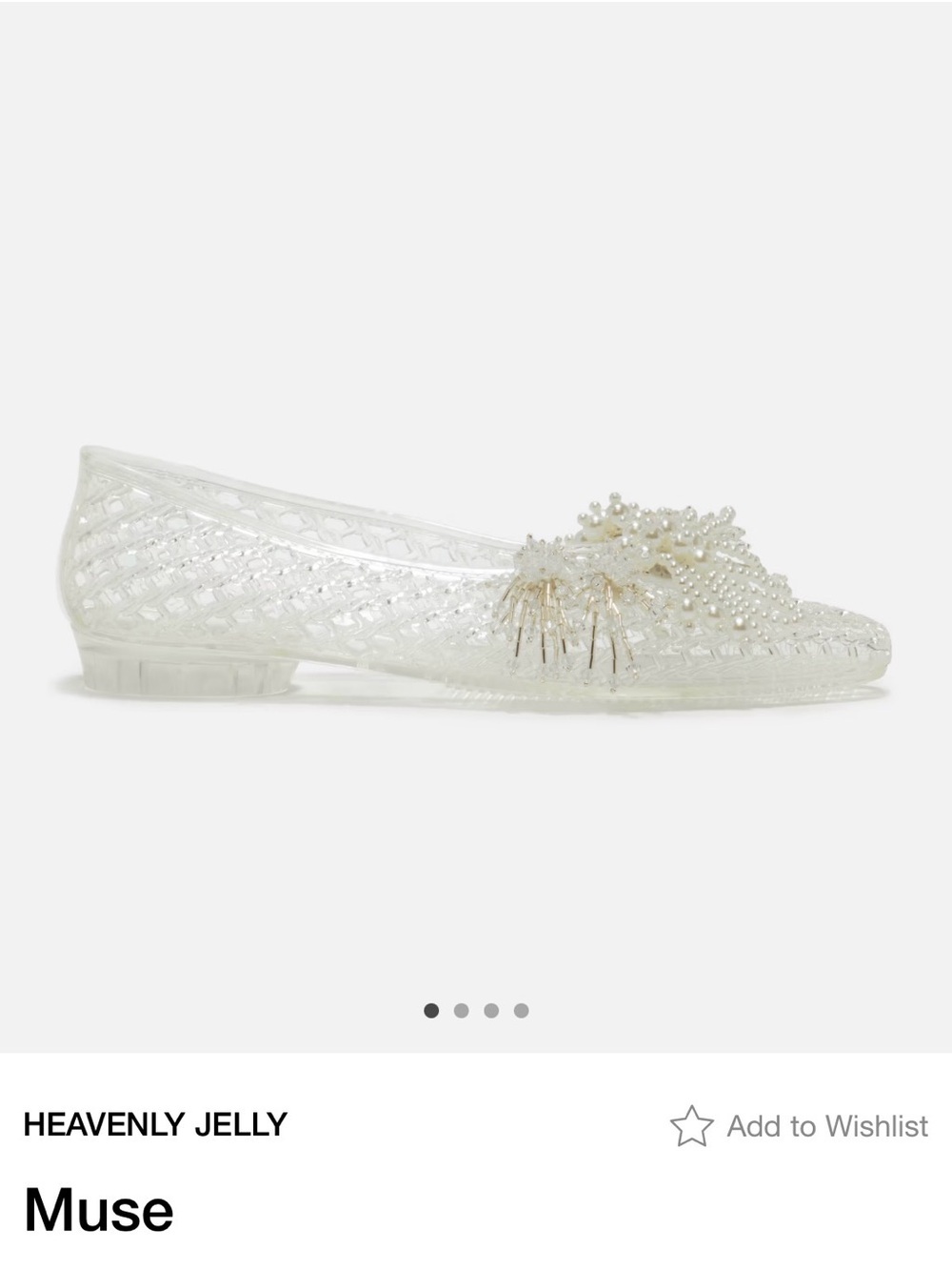 Muse Heavenly Jelly Pearl-Embellished Clear Flats